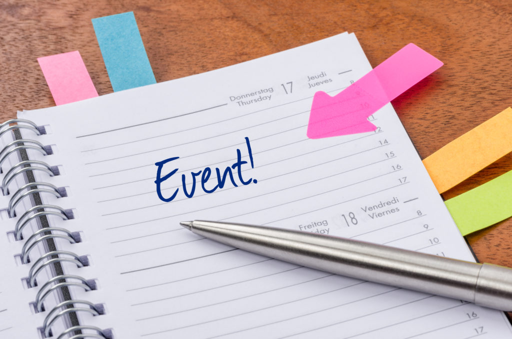 Daily planner with the entry Event