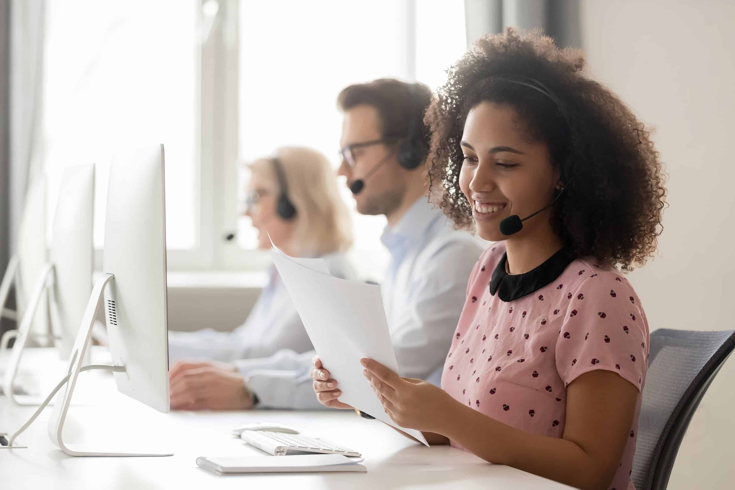 Three Virtual Receptionists on the Phone