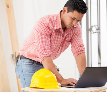 Handsome engineer at work