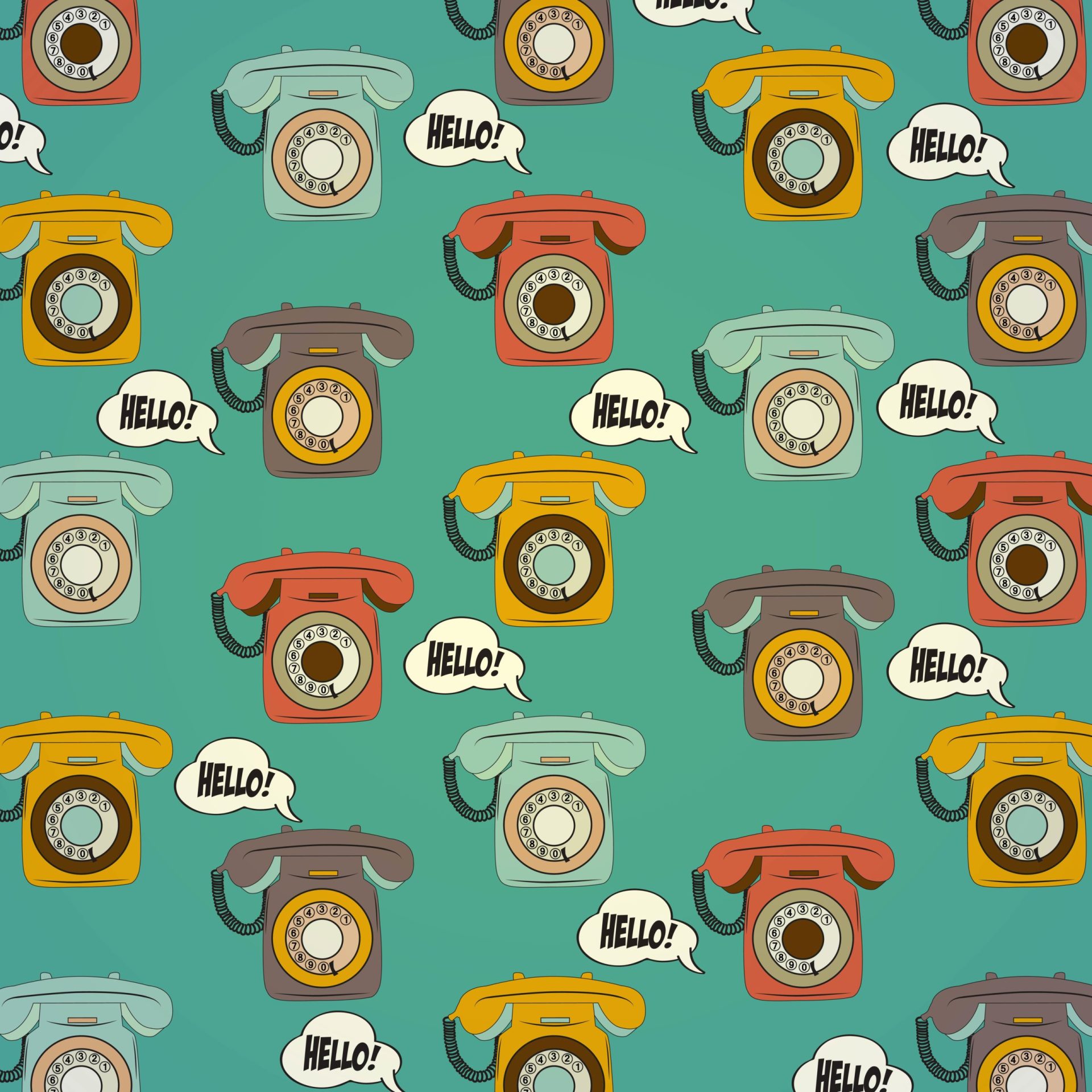 background with retro phone