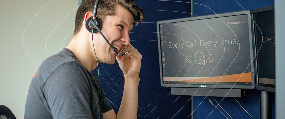 Call Agent Smiling While on the Phone